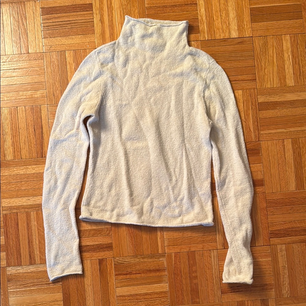 Wilfred Cream Cowl Turtleneck Sweater Knit